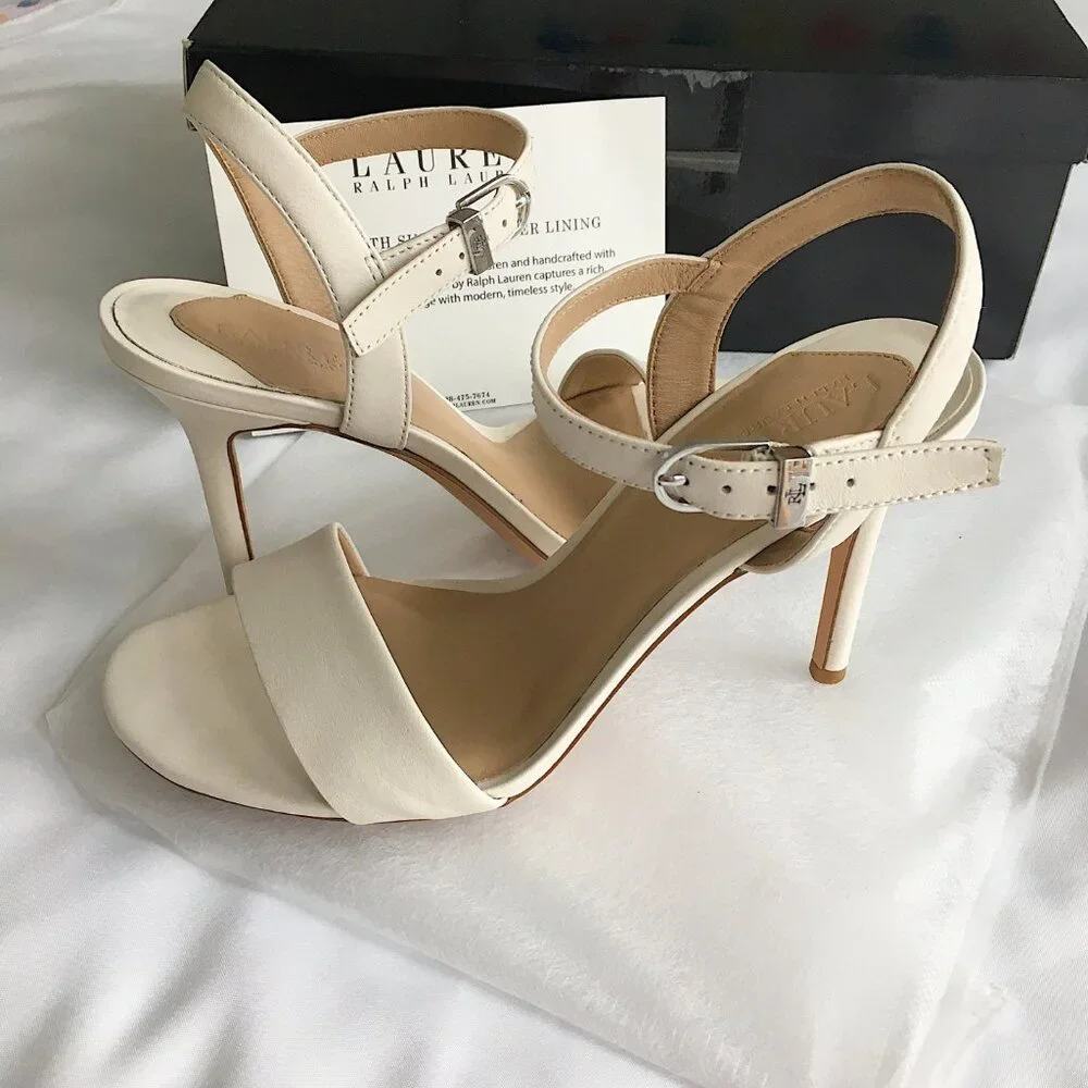 LAUREN Ralph Lauren Gwen Soft Nappa Leather Sandal Heels